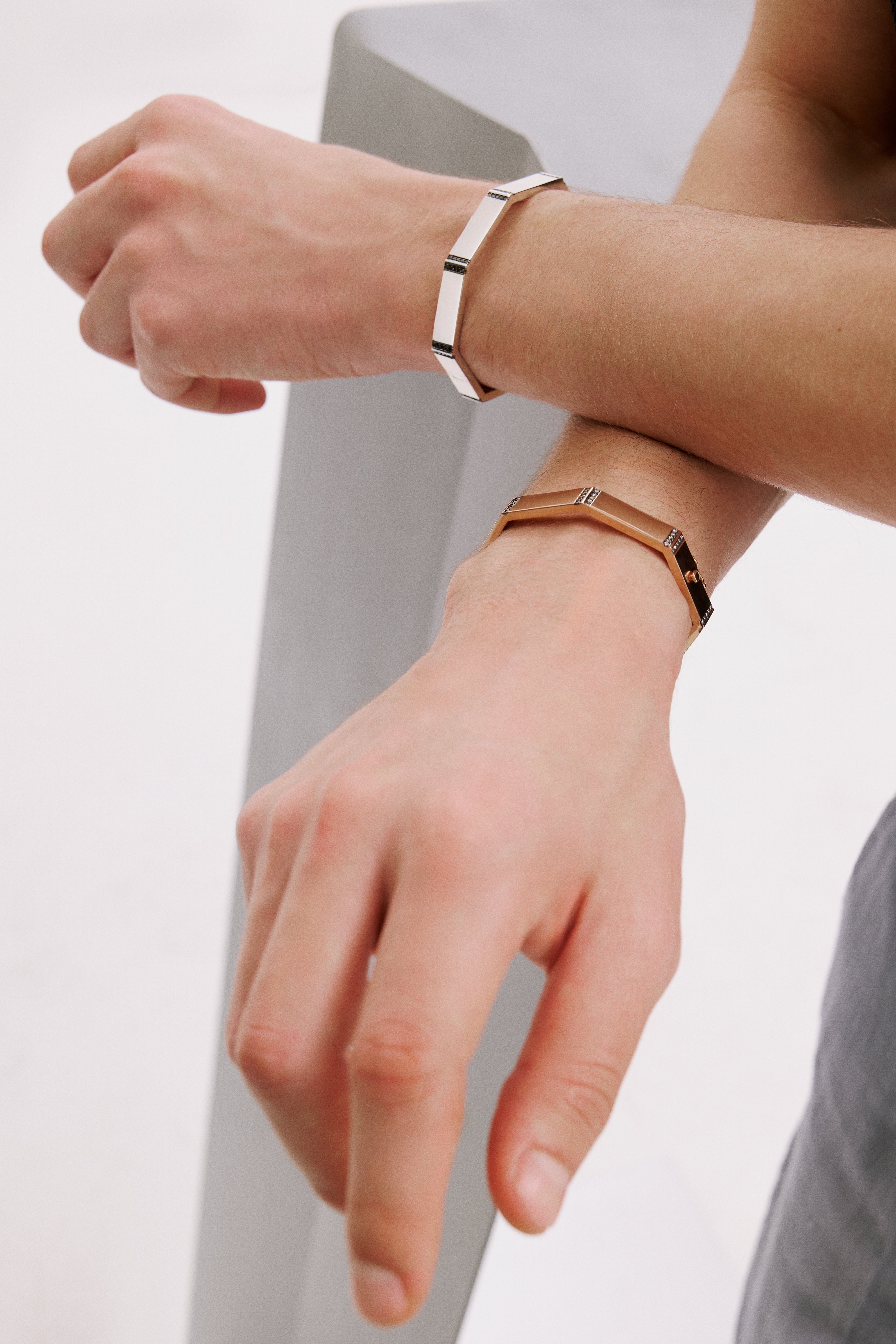 Silver Black Rhythm Cuff