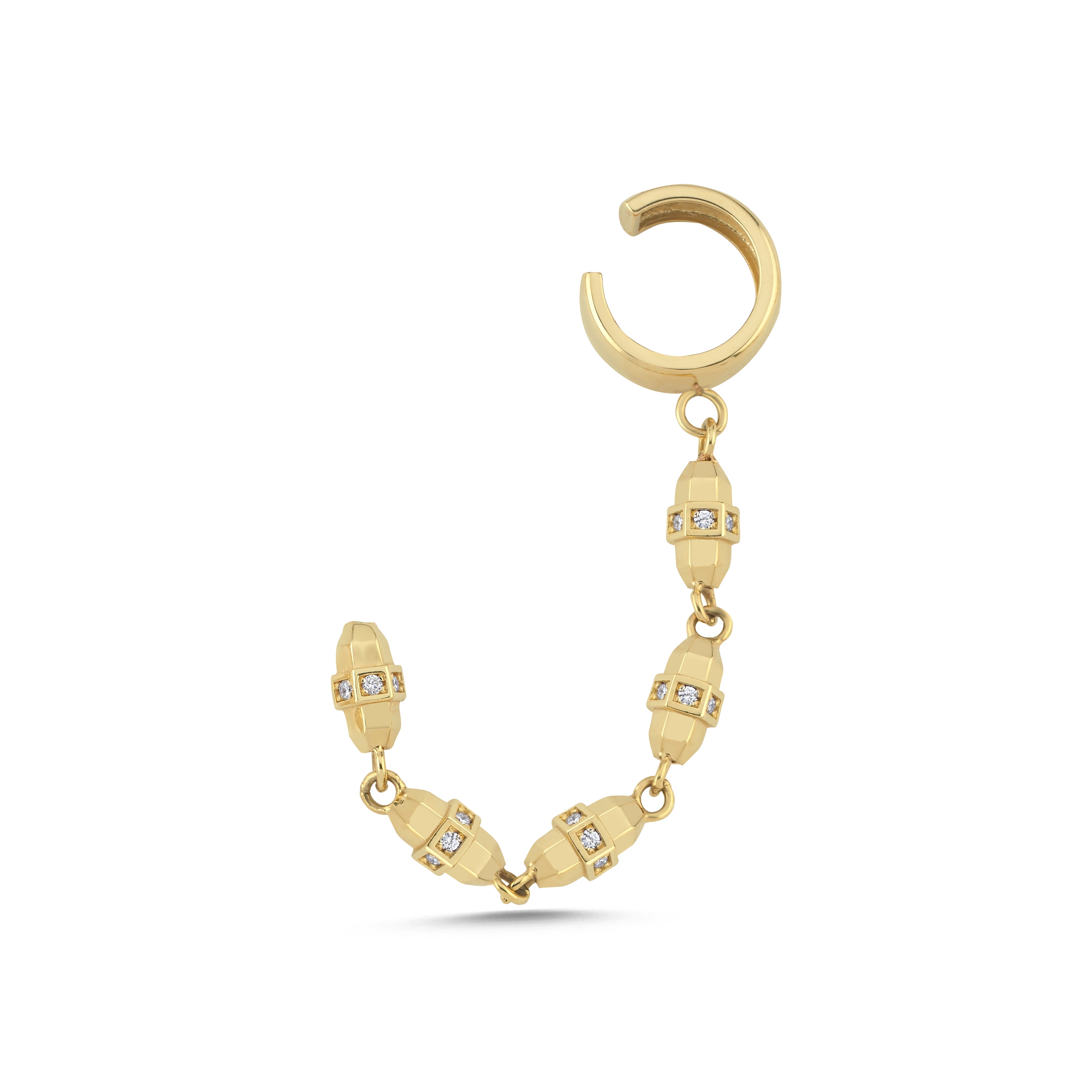 Bulletproof Cuff Detaylı Zincir Küpe