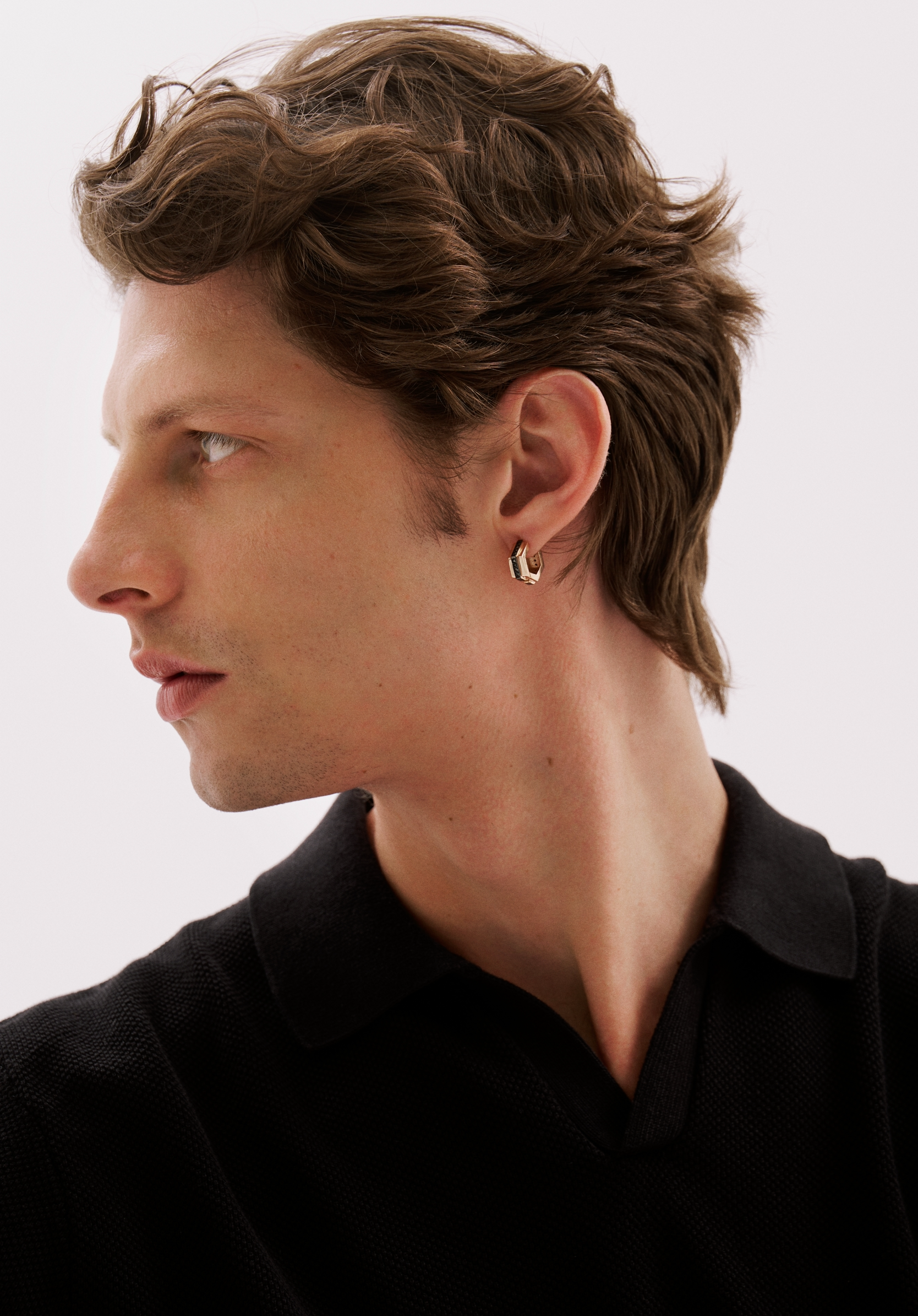 Geometric Black Spark Earrings