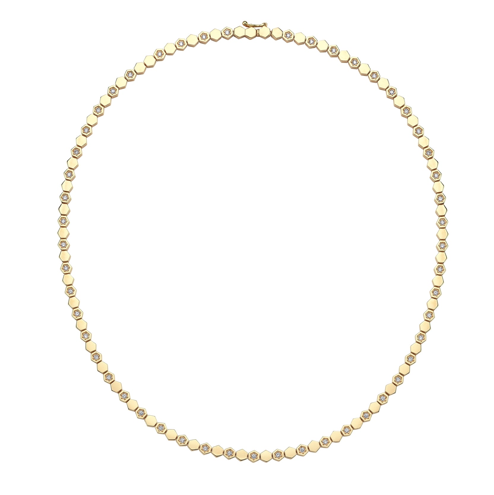 Pırlantalı altıgen kolye