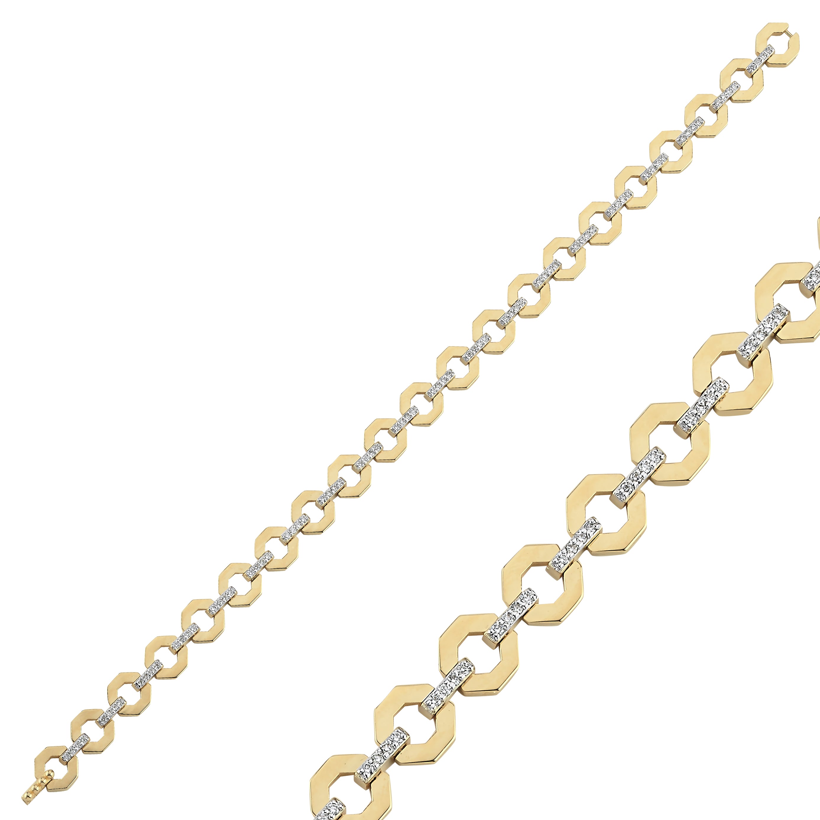 Sekizgen Pırlanta Detaylı Bileklik