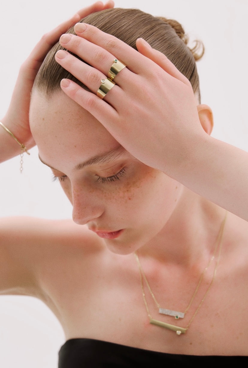 Diamond Solid Angle Ring