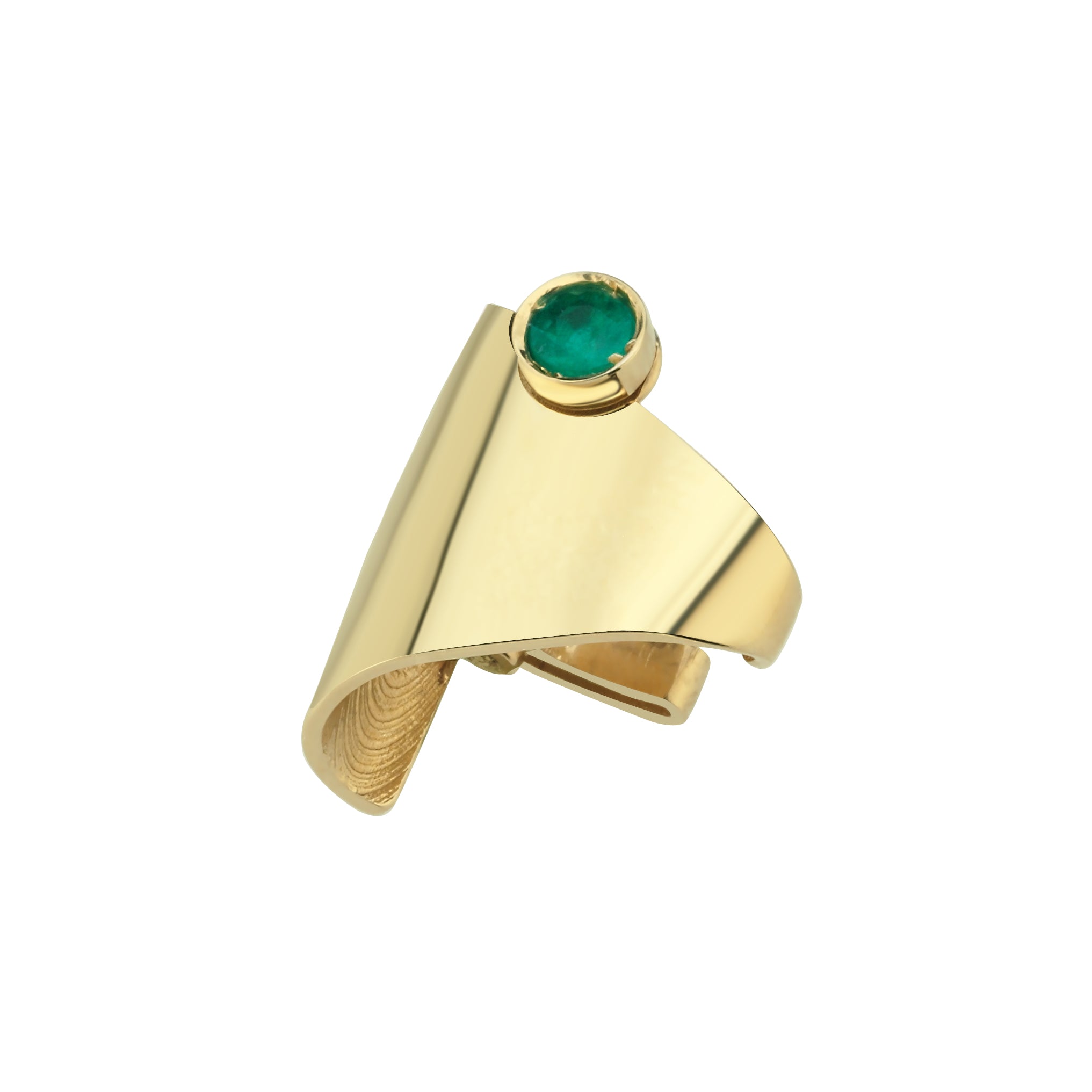 Savorayt Taş Detaylı Sarı Altın Earcuff