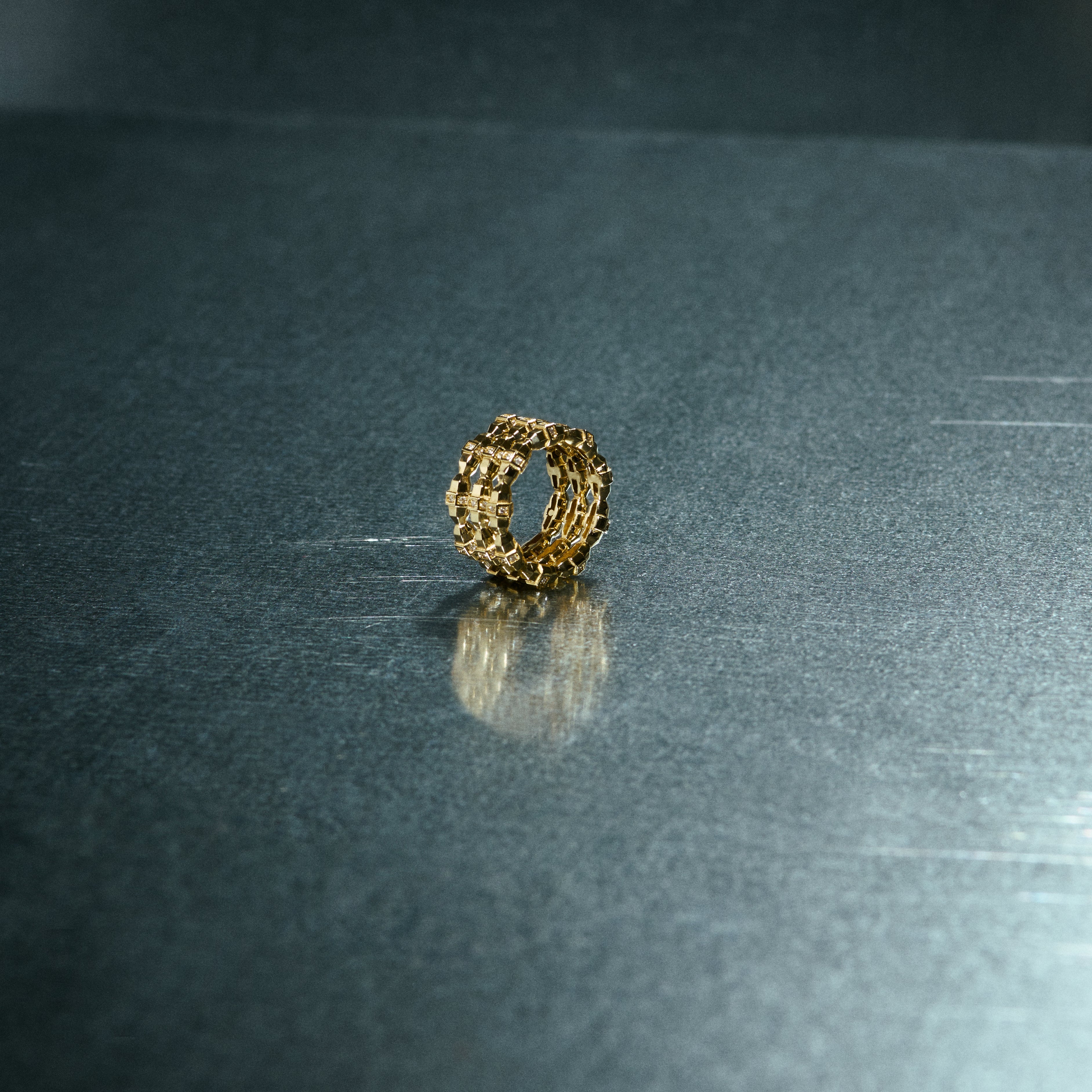 Bulletproof Üçlü Tamtur Pırlantalı Yüzük