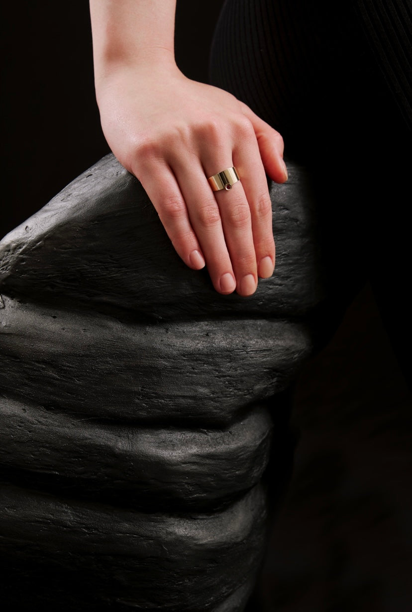 Ruby Solid Angle Ring