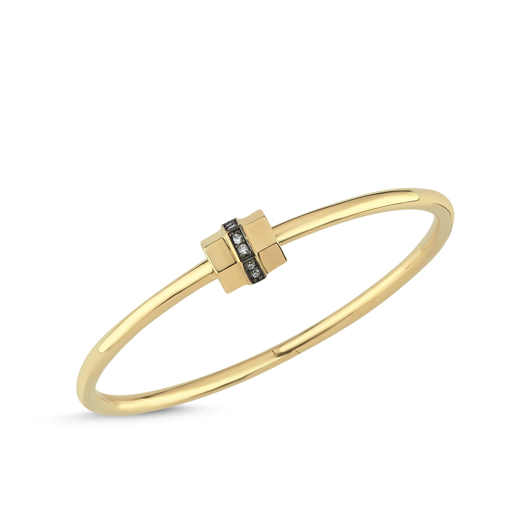 Pırlantalı Sarı Altın Tekli Bullet Kelepçe