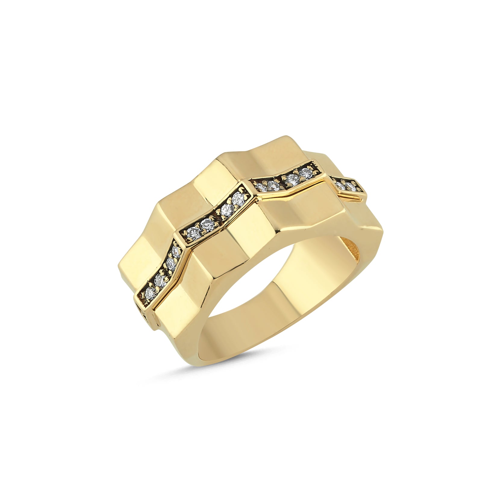 Geometrik Pırlantalı Yüzük