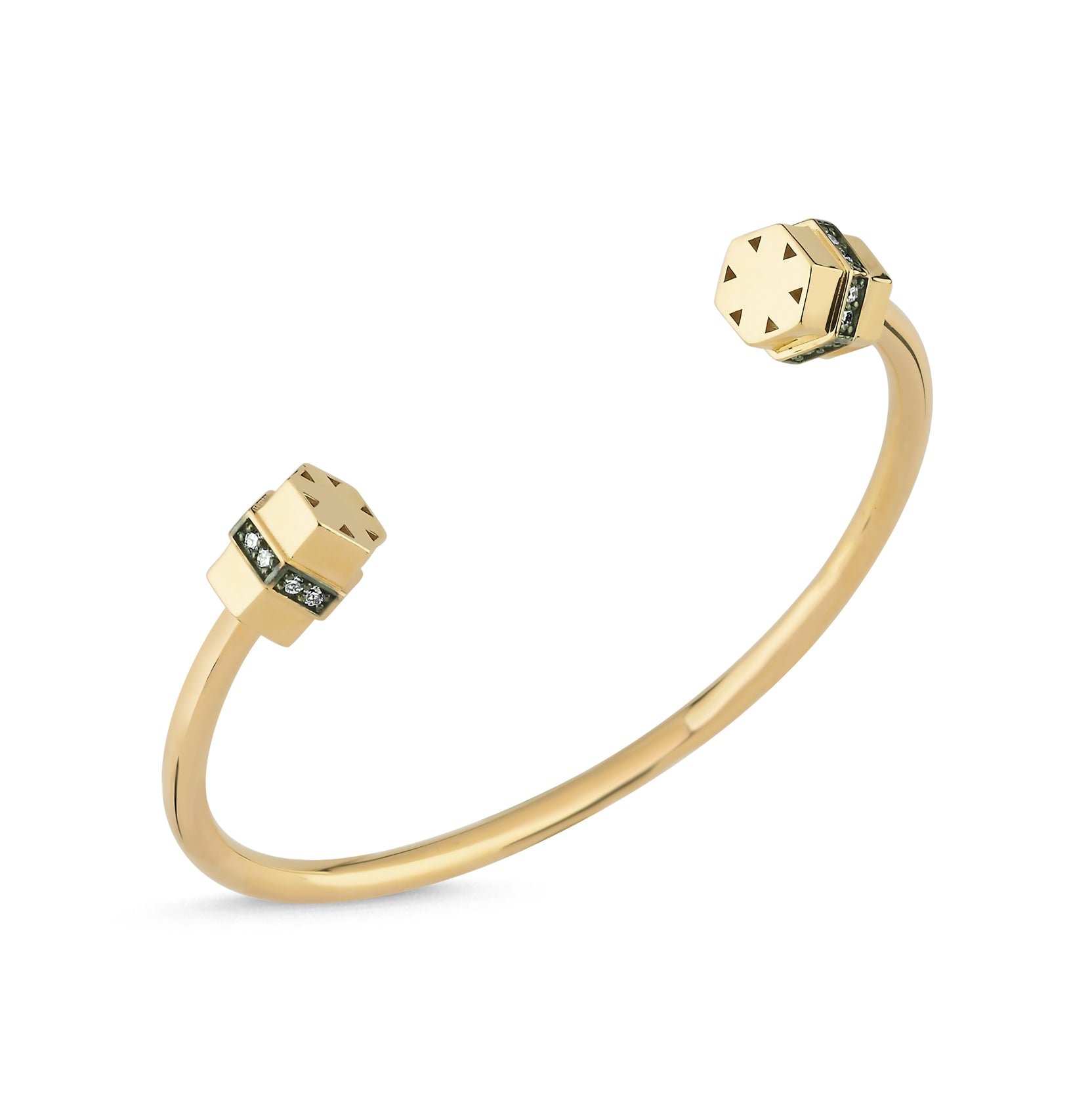 Pırlantalı Sarı Altın Bullet Kelepçe