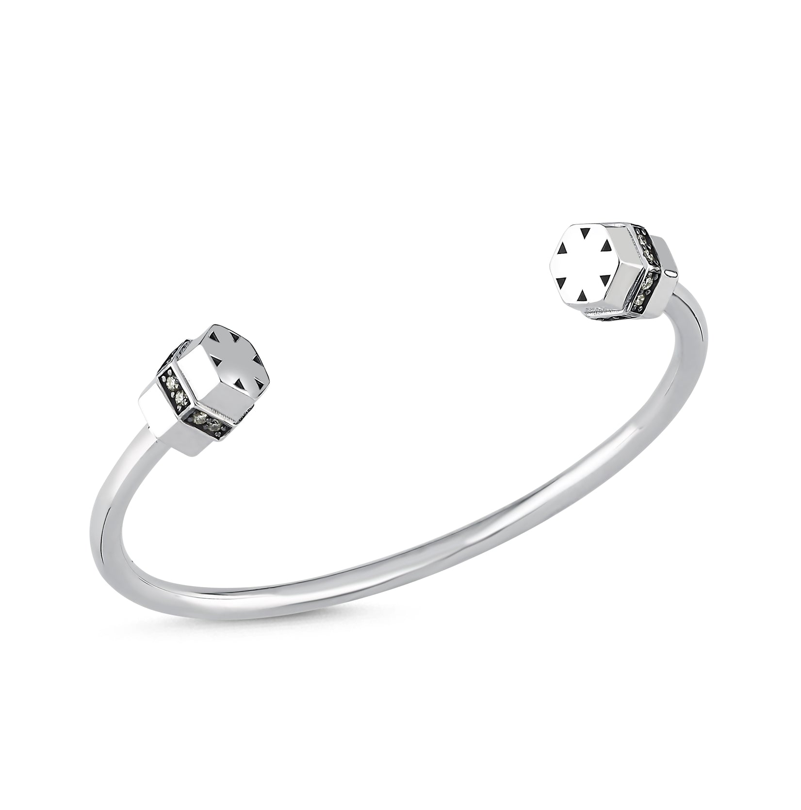 Pırlantalı Beyaz Altın Bullet Kelepçe