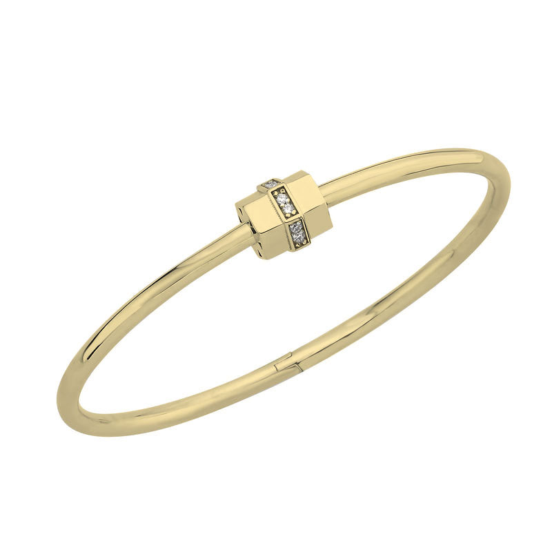 Pırlanta Detaylı Bullet Sarı Altın Kelepçe