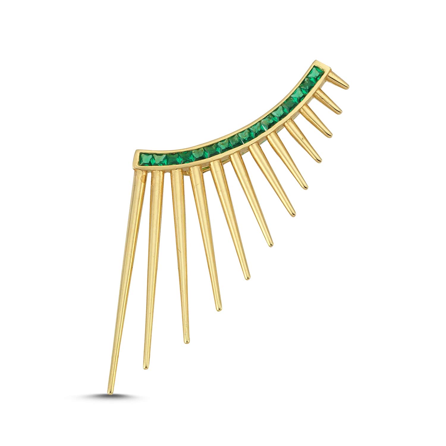 Yeşil Taş Detaylı Küpe