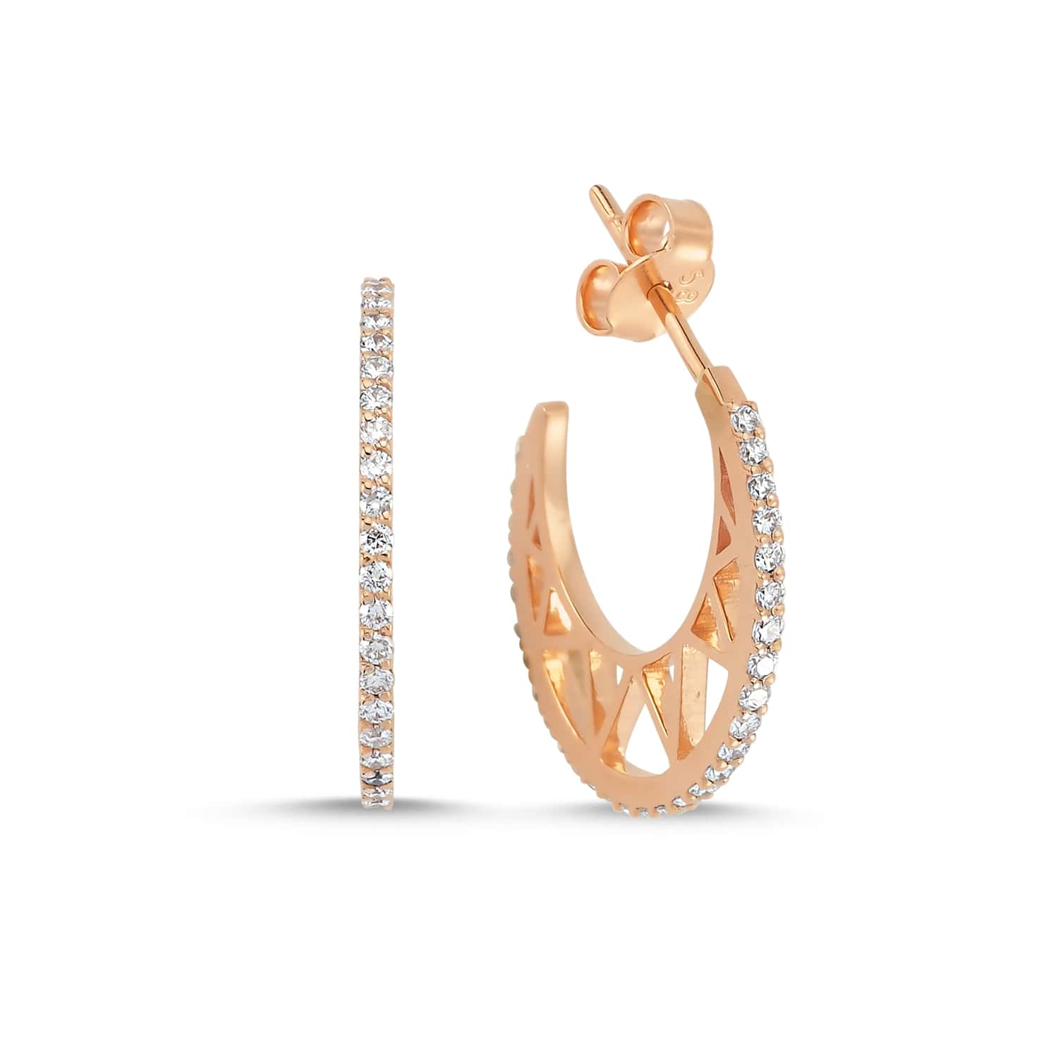 Triangular Taşlı Küpe