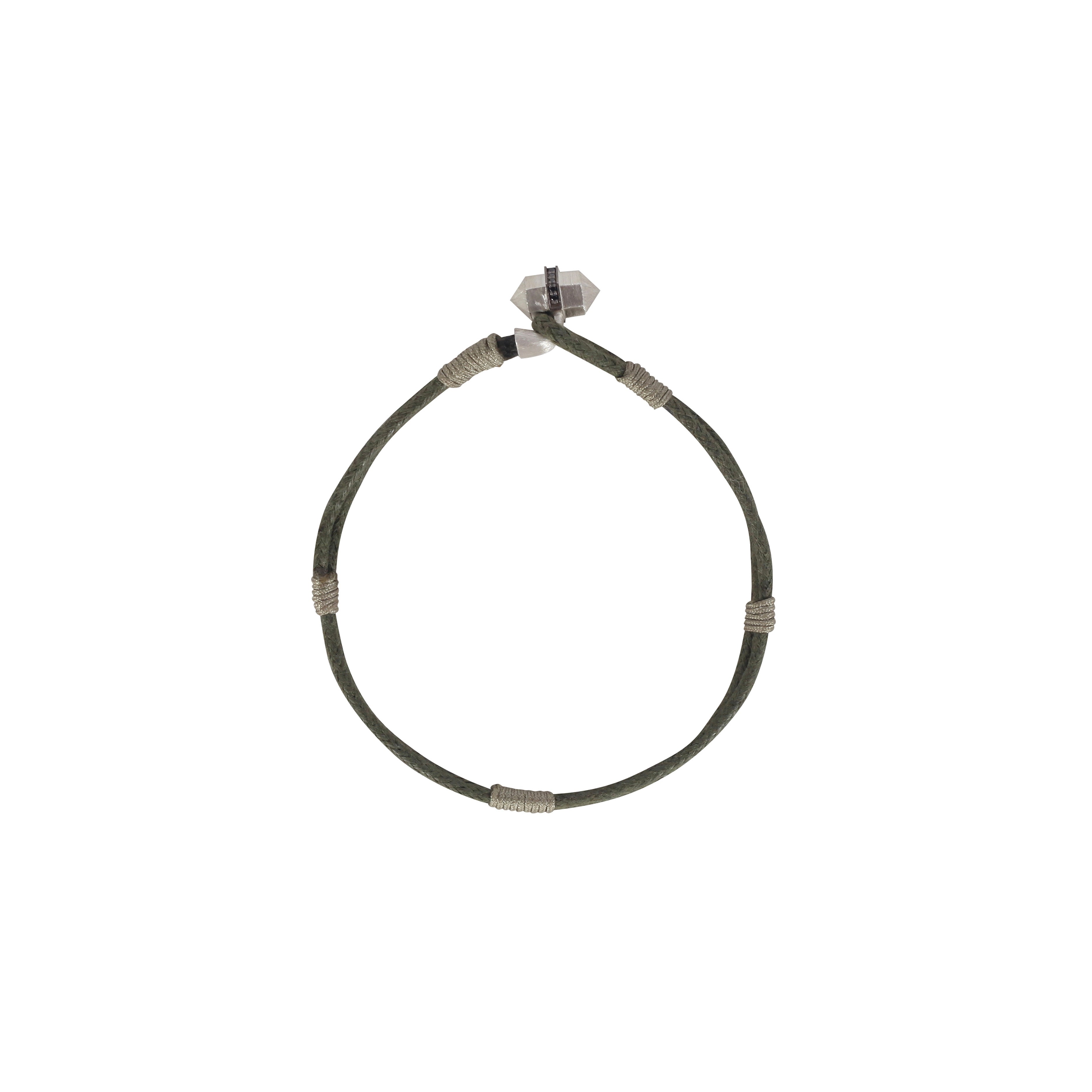 Bulletproof One Shot Açık Gri İp Detaylı Bileklik