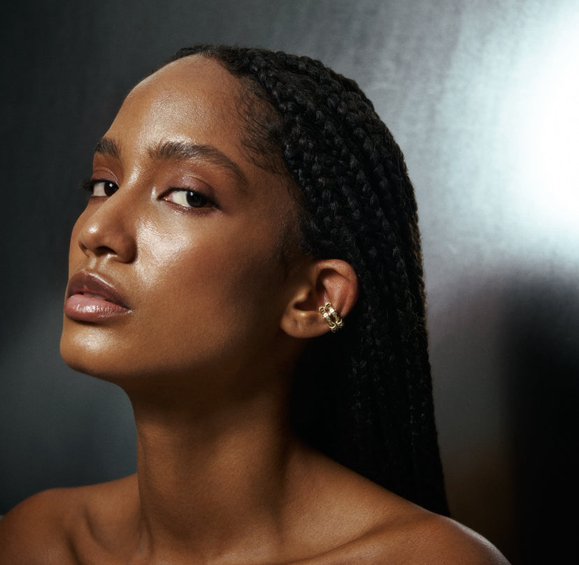 Bulletproof İki Sıra Pırlantalı EarCuff