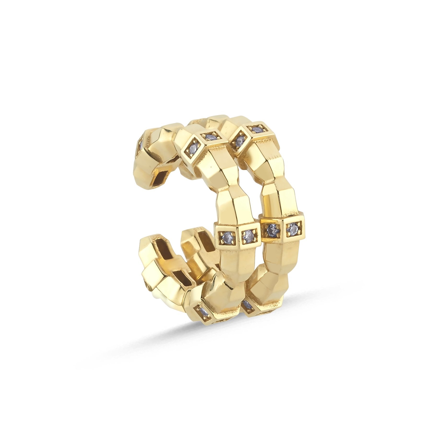 Bulletproof İki Sıra Pırlantalı EarCuff